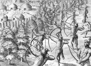 Ataque a um campo de Potano de Theodor de Bry