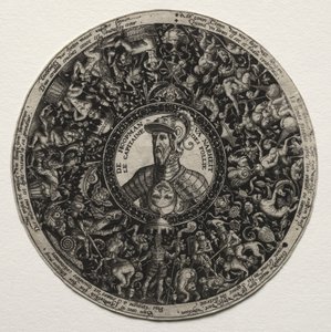Design para um prato com medalhões de Theodor de Bry