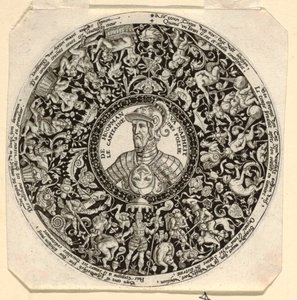 Projeto para uma Tazza gravada com um retrato do Duque de Alba como Comandante da Loucura de Theodor de Bry