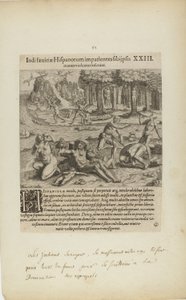 Indisaeuitiae Hispanorum Impatientes Sibi Psis/Manus Violentas Inserunt. XXIII. (do livro Americae, quarta parte) de Theodor de Bry