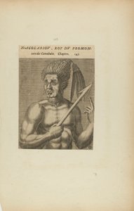 Nacol-Absov, Roi Du Promon-/toire des.... (do livro Les Vrais Pourtraits et Vies des Hommes Illustres) de Theodor de Bry