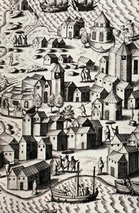 Porto de Macau na China de Theodor de Bry