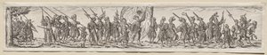 Soldados em março de Theodor de Bry