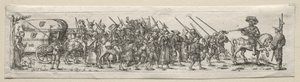 Soldados em março de Theodor de Bry