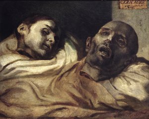 Cabeças de vítimas de tortura (óleo sobre tela) de Theodore (after) Gericault