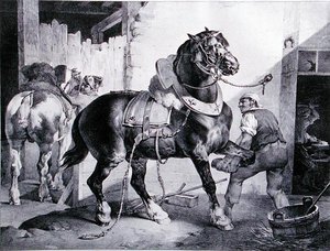 A Frágua (litho) de Theodore (after) Gericault