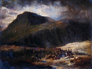 Batalha na época da conquista francesa da Argélia (óleo sobre tela)
