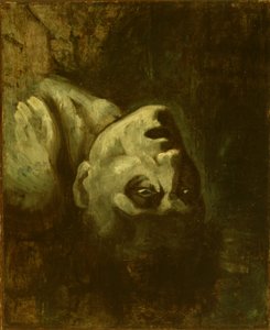 Cabeça de um homem afogado, c.1819 (óleo sobre papel montado sobre tela) de Theodore (circle of) Gericault