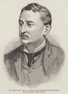 O excelentíssimo Cecil J Rhodes, primeiro-ministro da colônia do Cabo de Theodore Blake Wirgman