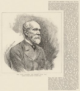 O falecido coronel Sir Henry Yule, RE, editor de The Travels of Marco Polo