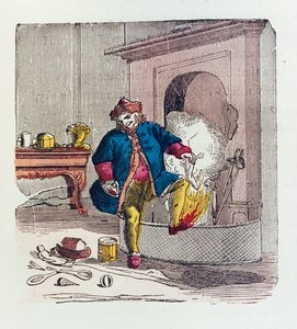Uma visita de São Nicolau, 1840 cor foto litográfica de Theodore C. Boyd