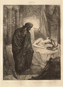 Suite Otelo: n.º 11 (ato 5, cena 2: Otelo junto à cama de Desdémona) de Théodore Chassériau