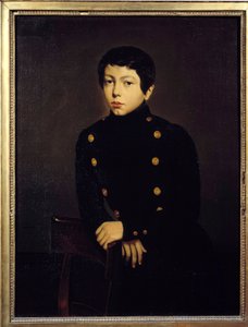 Retrato de Ernest Chasseriau (1823-1870) aluno da Escola Naval de Brest, irmão do artista plástico Pintura de Theodore Chasseriau (1819-1856) 1836 Sol. 0,92x0,73 m de Théodore Chassériau