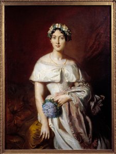 Retrato de Mademoiselle de Cabarrus (Marie-Therese de Cabarrus). Pintura de Theodore Chasseriau (1819-1856) de Théodore Chassériau