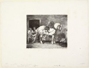 A  Horse being Shod (Cavalo a ser ferrado) de Theodore Gericault