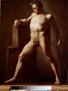 Académico Estudo académico do corpo nu. Pintura por Jean Louis Theodore Gericault (1791-1824) 1808-1812 Sol. 79x62 cm Rouen, musee des Beaux Arts de Theodore Gericault