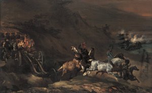 Artilharia em avanço de Theodore Gericault