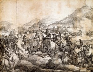 Batalha de Chacabuco, fevereiro de 1817, que decretou a vitória de José de San Martín sobre o espanhol, por Theodore Gericault, sorteio, Argentina de Theodore Gericault