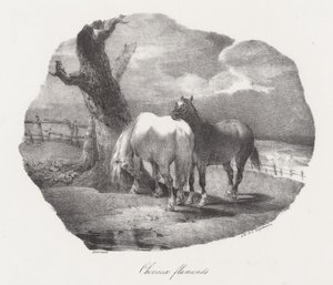 Cavalos flamengos (Flemish Horses) de Theodore Gericault