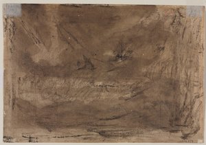 Estudo Composicional? (possivelmente para "Dilúvio de Poussin") (verso) de Theodore Gericault
