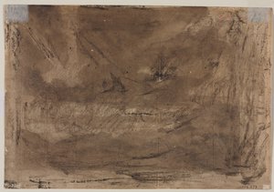 Estudo composicional possivelmente para Poussins Deluge verso, c. 1816 de Theodore Gericault