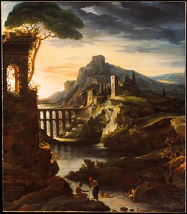 Noite: Paisagem com um aqueduto de Theodore Gericault