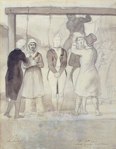 Execução em Londres (o castigo) (wc e lápis sobre papel) de Theodore Gericault