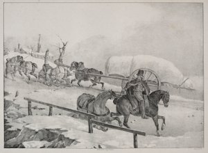 Quatro temas diversos: A carroça a subir uma colina de Theodore Gericault