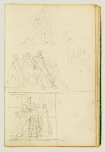 Quatro estudos de composição para um grupo de figuras de Theodore Gericault