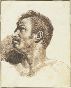 Cabeça de um homem [reto] de Theodore Gericault