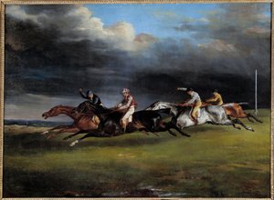 Horse Race diz que o derby no Epsom Painting de Theodore Gericault (1791-1824) 1821 Sun. 0,92x1,25 m de Theodore Gericault