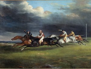 Horse Race diz o derby em Epsom Pintura de Theodore Gericault de Theodore Gericault