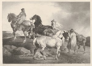 Cavalos levados a uma feira
