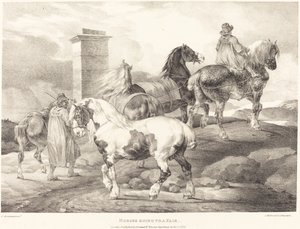 Cavalos indo para uma feira de Theodore Gericault