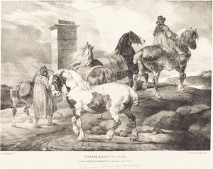 Cavalos indo para uma feira de Theodore Gericault