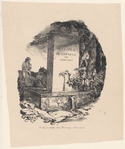 «O Abrevo», página de rosto da obra «Grands chevaux — estudos de cavalos» (The Watering Trough, página de rosto de Studies of Horses ou The Large Horses) de Theodore Gericault