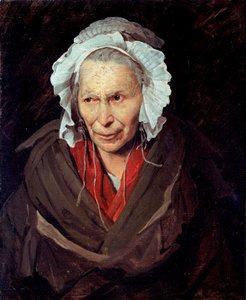 La Hyene de la Salpetriere ou monomaníaco da inveja Retrato de uma mulher idosa sofrendo de doença mental de Theodore Gericault