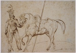 Lança e cavalo de Theodore Gericault