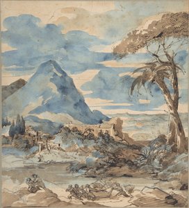 Paisagem com pescadores de Theodore Gericault
