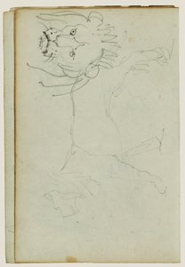 Leão a caminhar, rosto de leão de Theodore Gericault