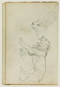 Leão a caminhar, cabeça de leoa de Theodore Gericault