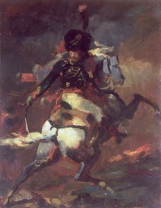 Oficial dos caçadores atacando a cavalo de Theodore Gericault