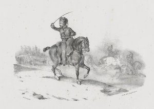 Oficial de artilharia a comandar a carga (An Artillery Officer Commanding the Charge) de Theodore Gericault