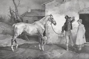 Cavalo velho em uma porta de pousada, 1822. de Theodore Gericault
