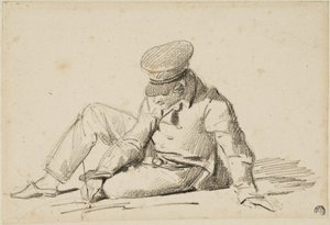 Menino a desenhar na rua de Theodore Gericault
