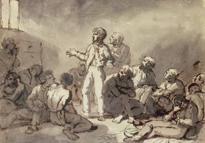 Prisioneiros em uma cela de Theodore Gericault