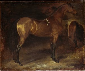 Cavalo Espanhol - óleo sobre tela de Theodore Gericault