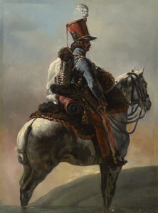 Estudo após "Trompetista dos Hussardos", c.1815 -27 de Theodore Gericault