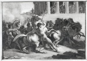 Estudo para a corrida dos cavalos bárbaros de Theodore Gericault