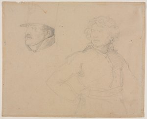 Estudo de dois soldados, 1818-1819. de Theodore Gericault